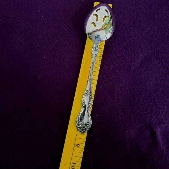 Easterling Valhalla Stainless Flatware Slotted/Pierced Serving Spoon Glossy - Picture 3 of 4